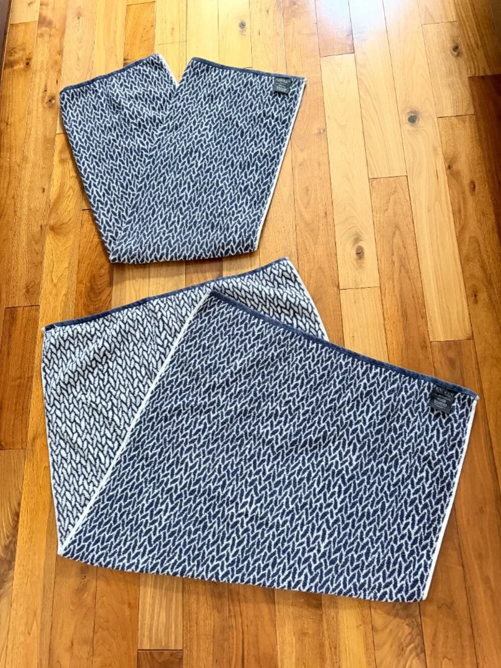 Set of 2 Lauren Ralph Lauren Sanders Basketweave Bath Towels Antimicrobial